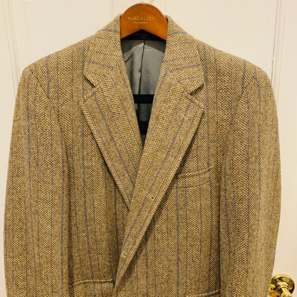 VINTAGE BROOKS BROTHERS Tweed Wool Blazer Sport Coat Jacket 43 R USA - Picture 3 of 16